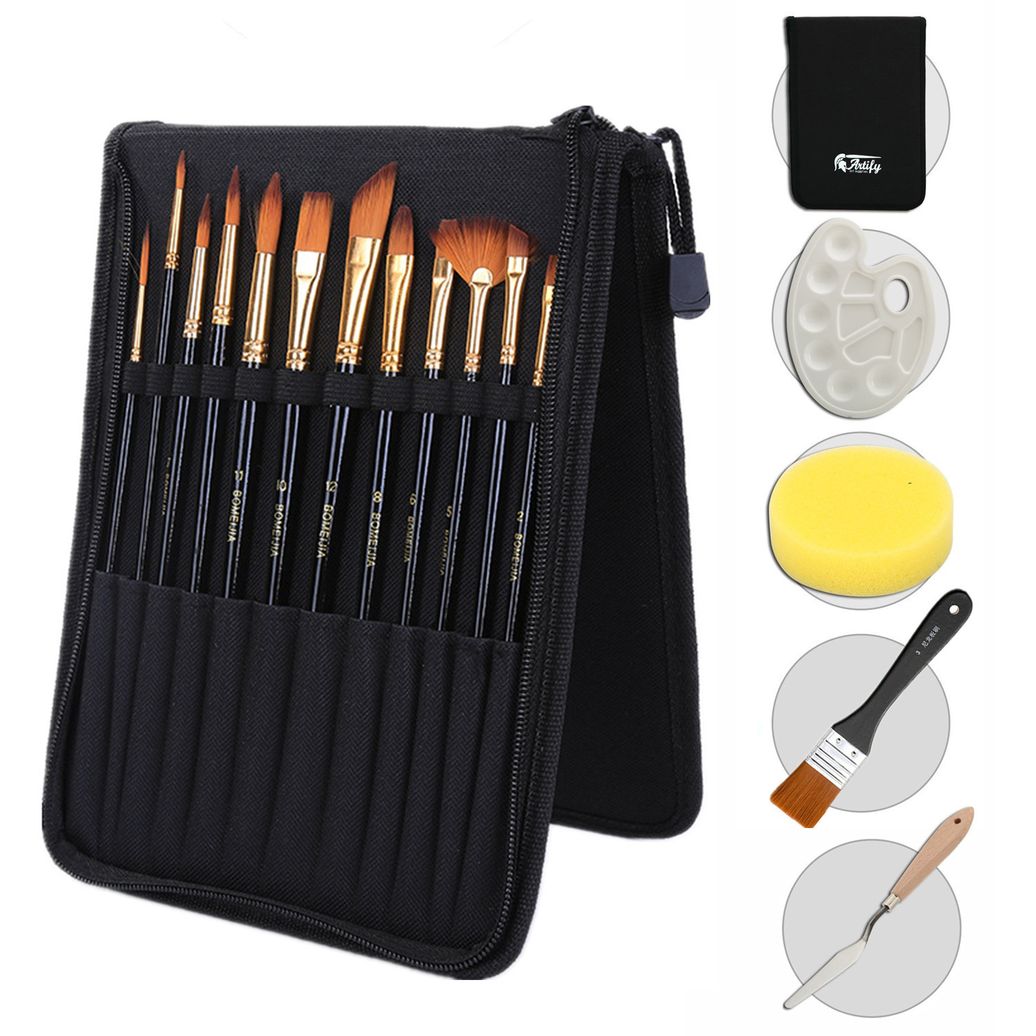 Black Rod Canvas Bag with Scraper - Image 3