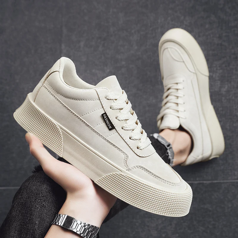 Casual Board Flat Shoes Men Breathable Thick-soled