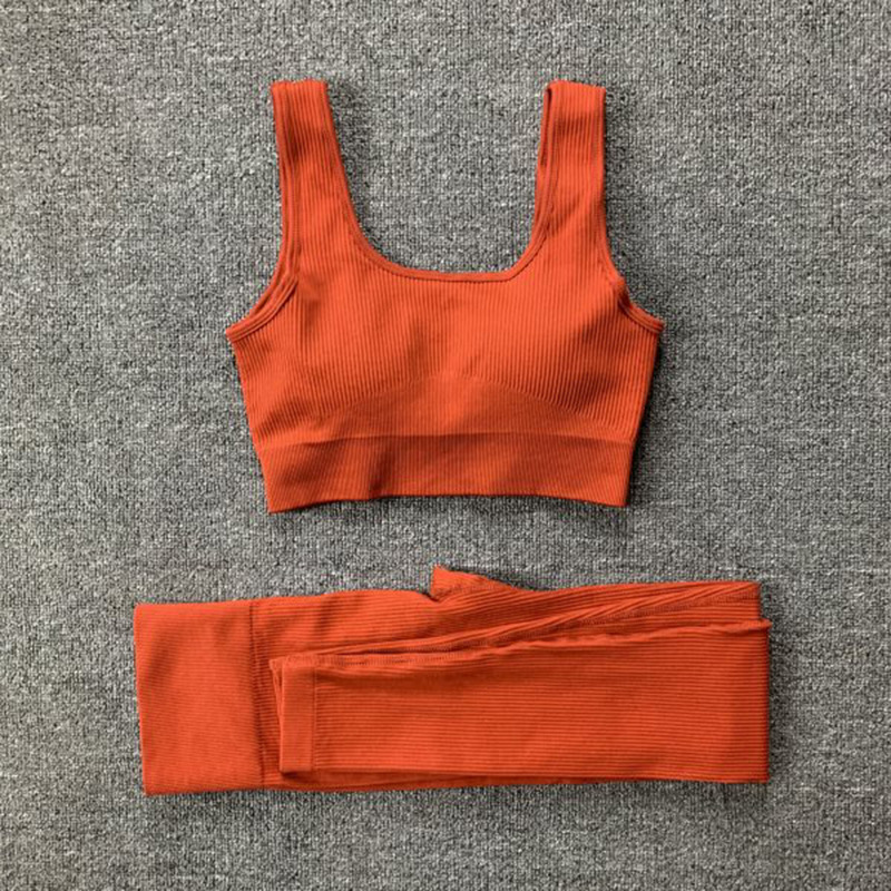 2pcs Thread Yoga Suit Seamless Bra and Butt Lifting - Image 7