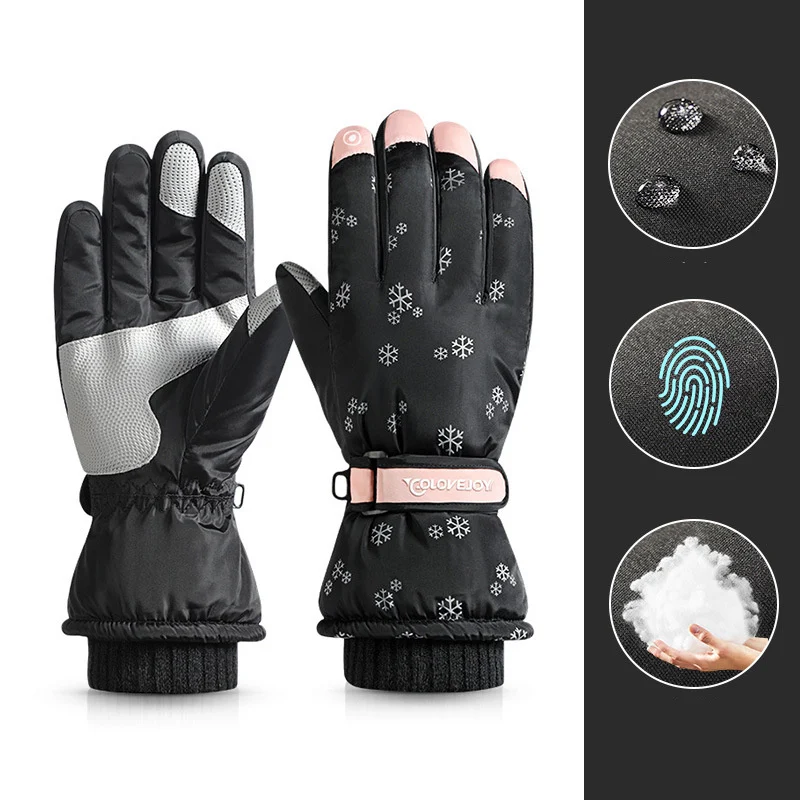 Snowflake Cartoon Print Gloves Winter Touchscreen - Image 8
