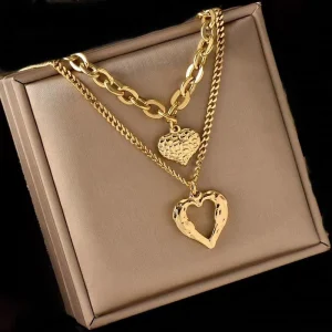 Titanium Steel Angel Wings Love Necklace Irregular