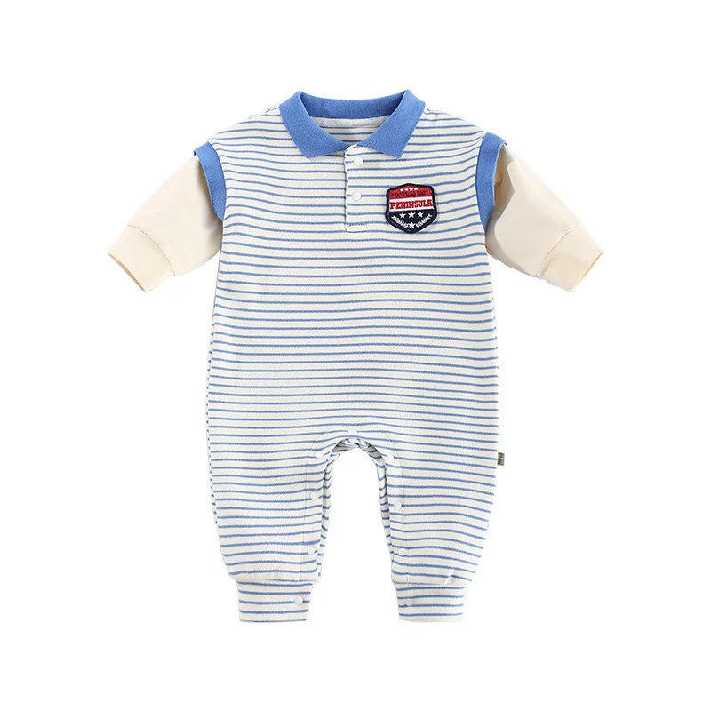 Baby Onesies Striped Male Baby Newborn Clothes Baby - Image 3
