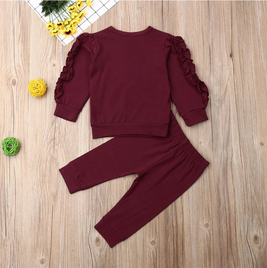 Newborn Baby Boys Girls Ruffles Jumper Solid Long - Image 2