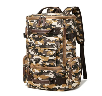 Men's Backpack Vintage Canvas Backpack Men's Travel - Image 7