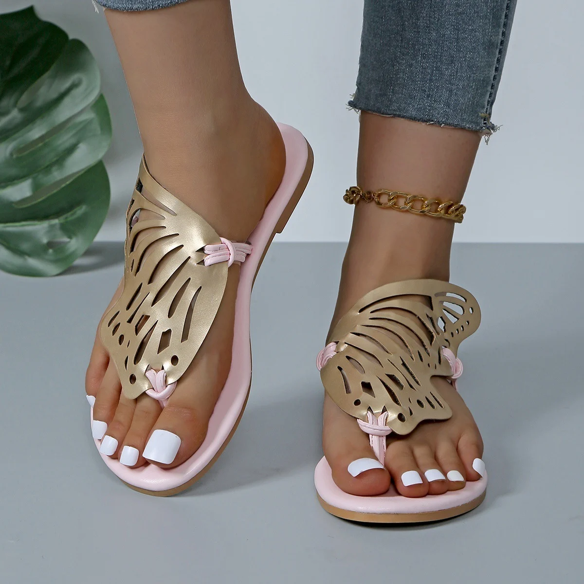 Fashion Hollow Butterfly Flip-Flops Summer Sandals for - Image 2