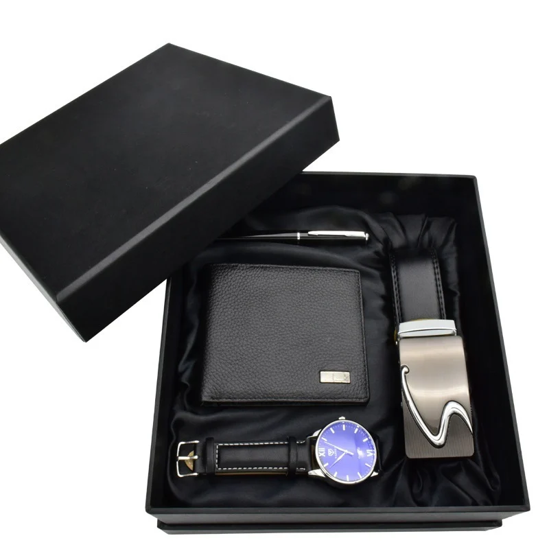 Business Belt Wallet Wrist Watch Pen Gift Box Set for - Image 8