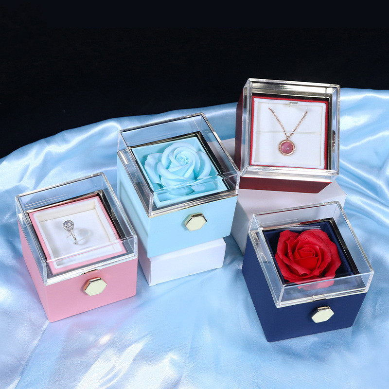 Rotating Soap Flower Rose Gift Box Creative Rotating - Image 3
