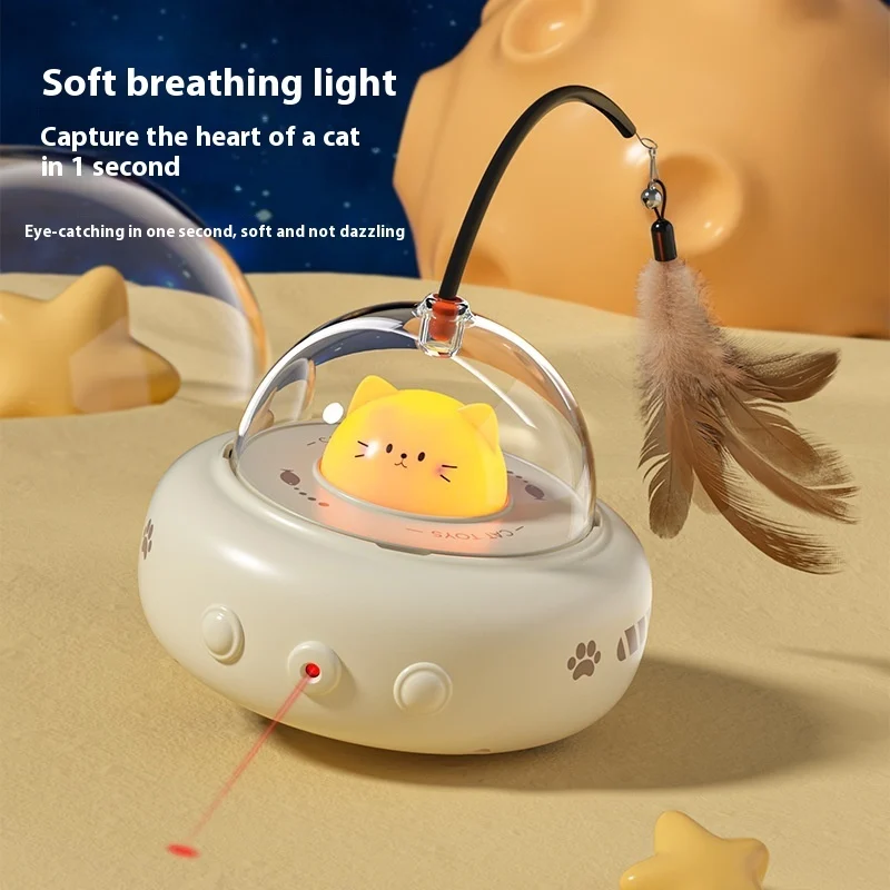 Smart Teaser Cat Toy Electric UFO Cat Teaser Stick with - Image 4