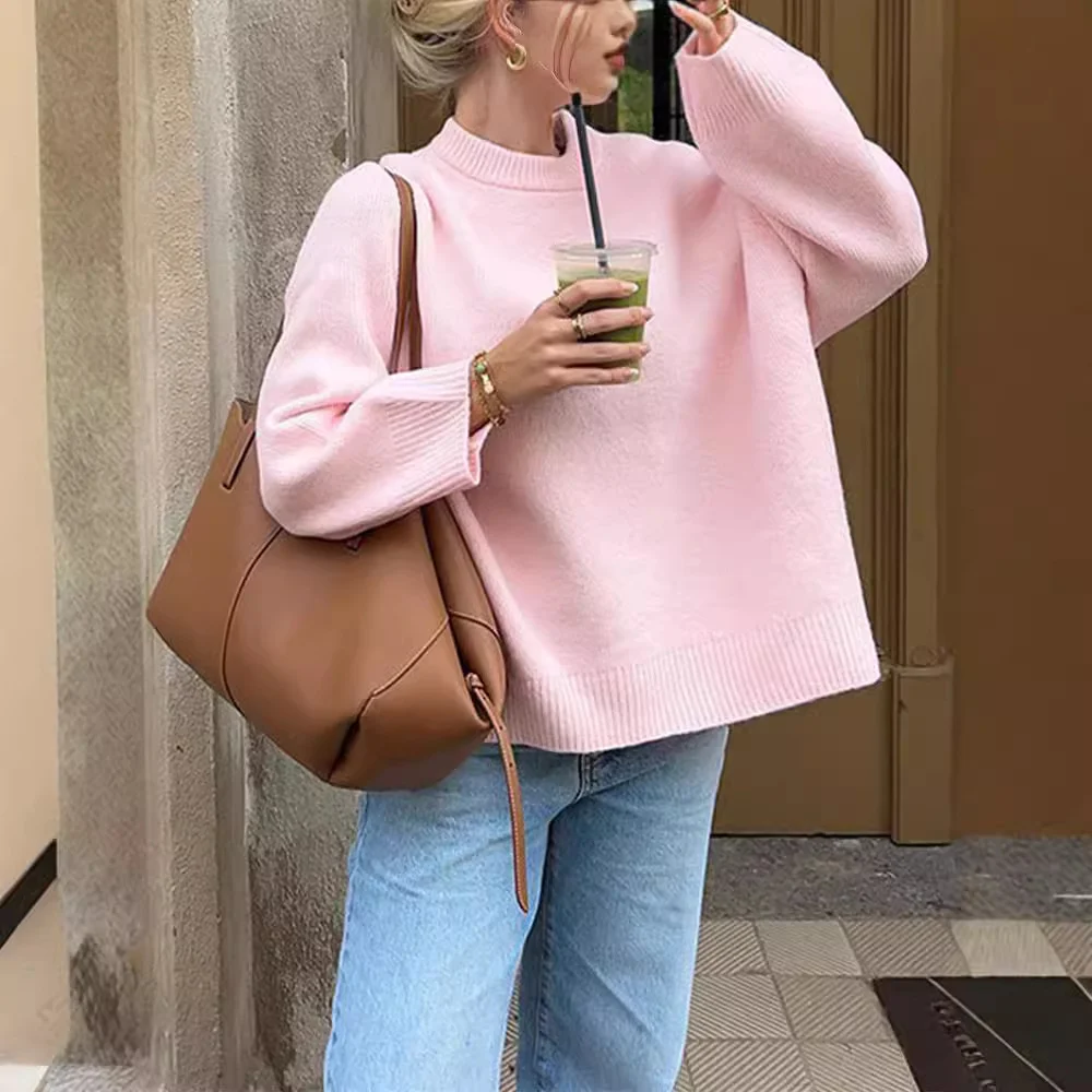 Sweet Crew Neck Pullover Sweater Winter Fashion Loose - Image 3