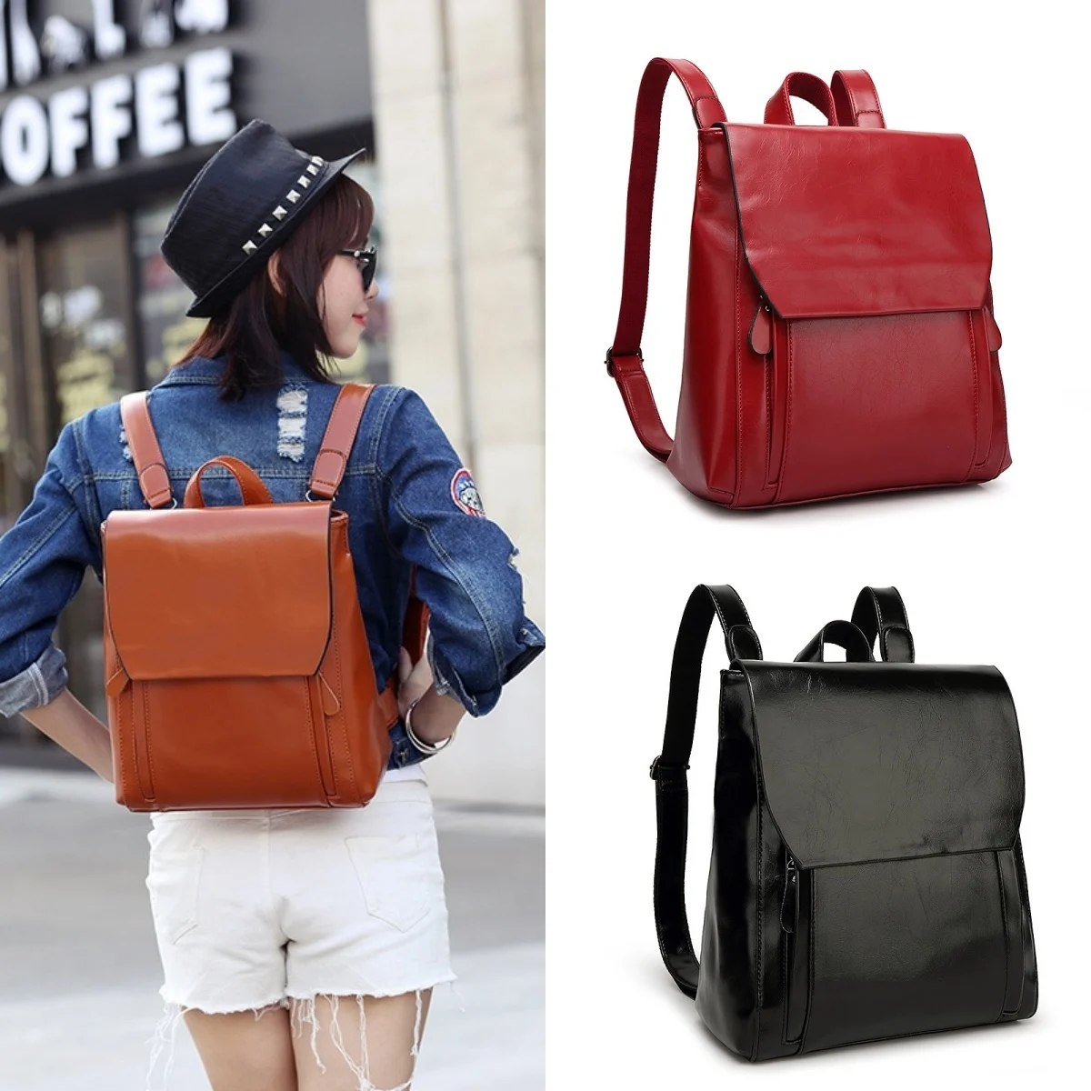 Women Backpack Cross Body Shoulder Bag Genuine Leather