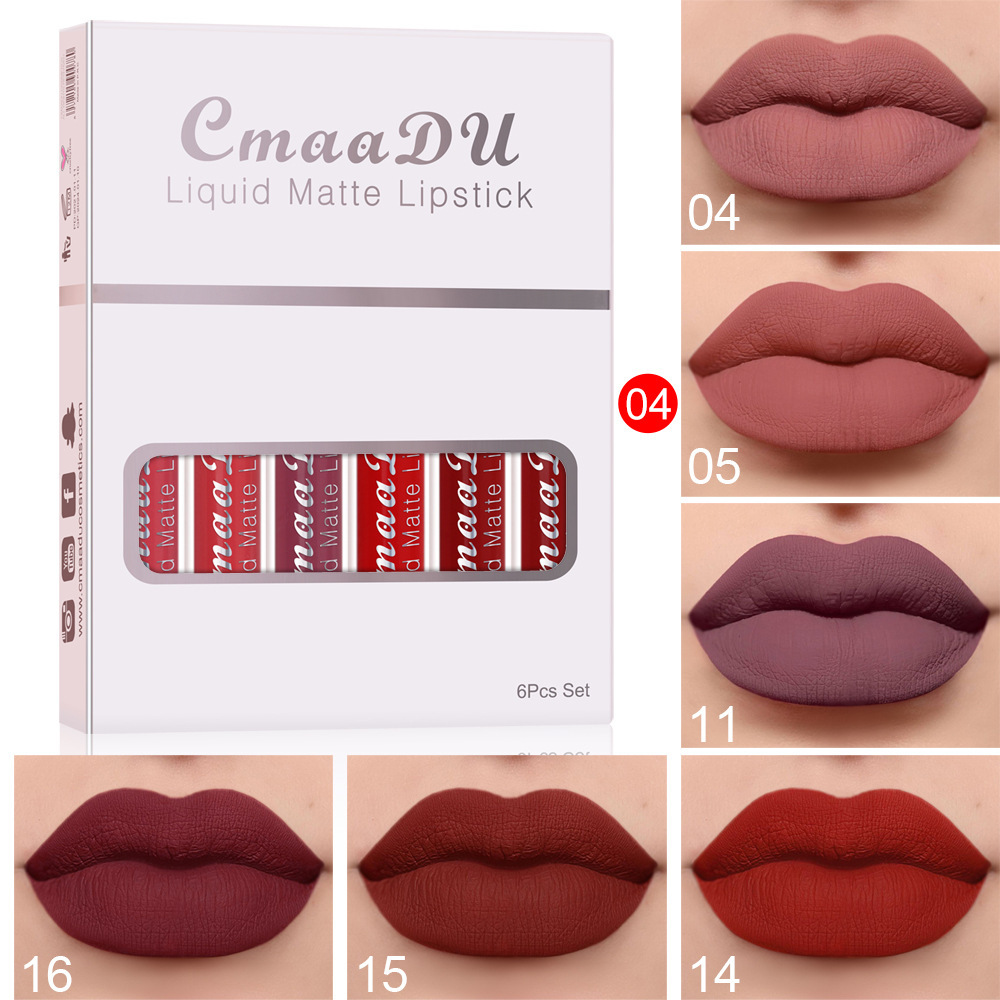 6 Boxes of Matte Non-stick Cup Waterproof Lipstick Long - Image 2