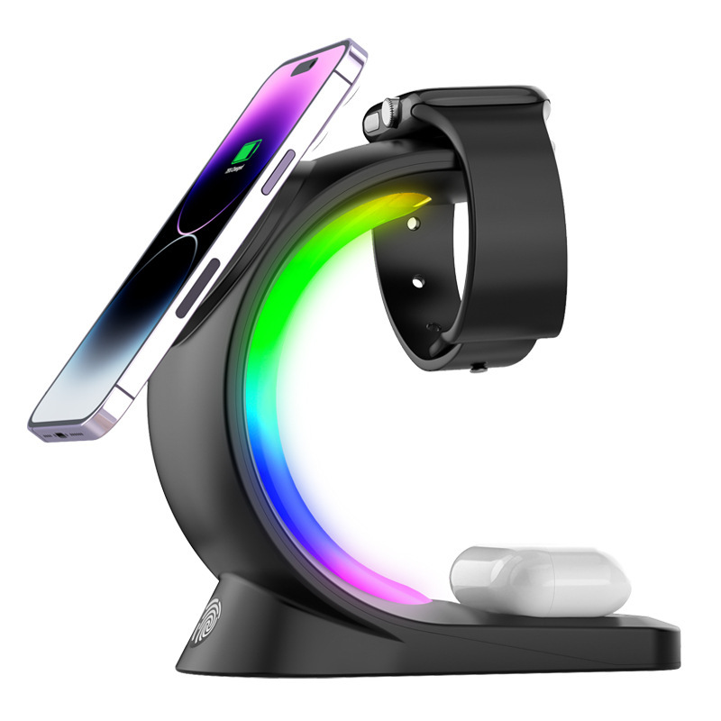 4-in-1 Magnetic Wireless Charging Station with Ambient Light - Image 3