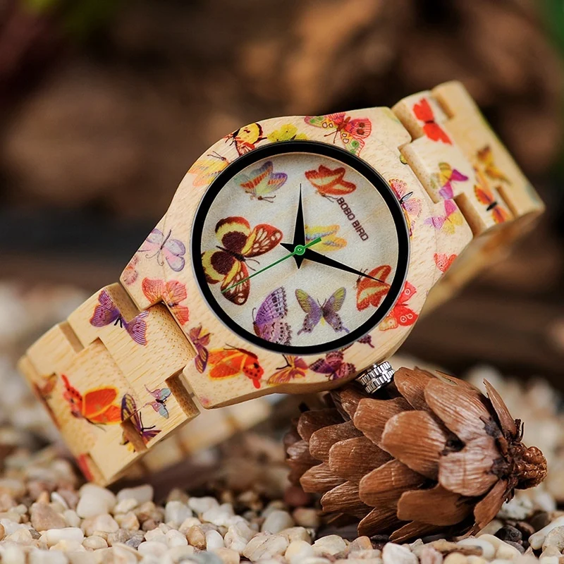 BOBO BIRD O20 Butterfly Print Women Watches All Bamboo - Image 5