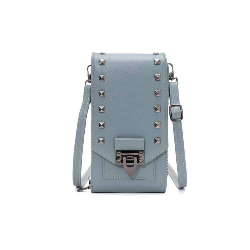Rivet Design Shoulder Bags Mobile Phone Handbag Solid - Image 9