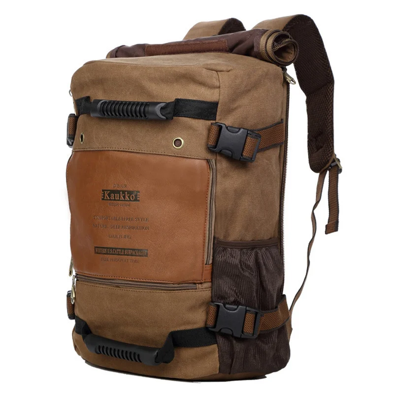 Men Canvas Backpack Huge Travel School Shoulder - Image 6