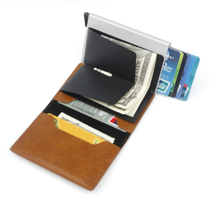 PU Automatic Card Card Holder RFID Multi-function Card - Image 4