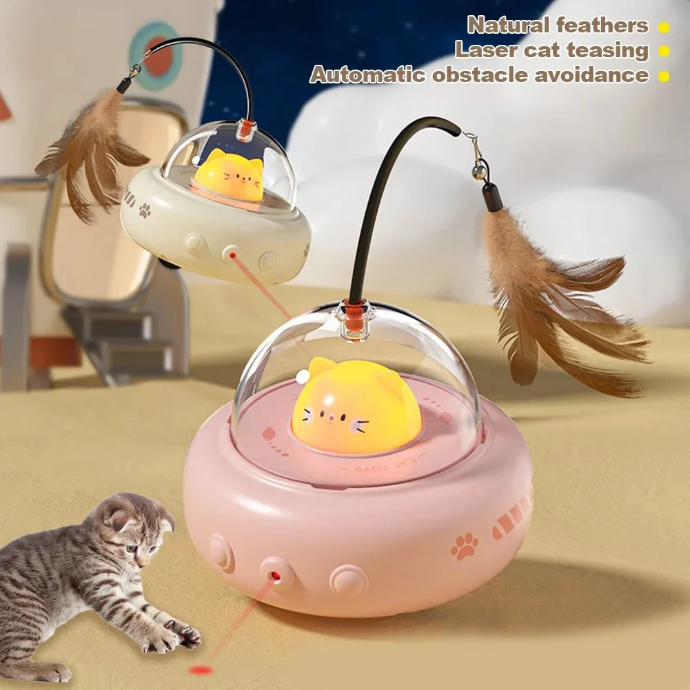 Smart Teaser Cat Toy Electric UFO Cat Teaser Stick with - Image 2