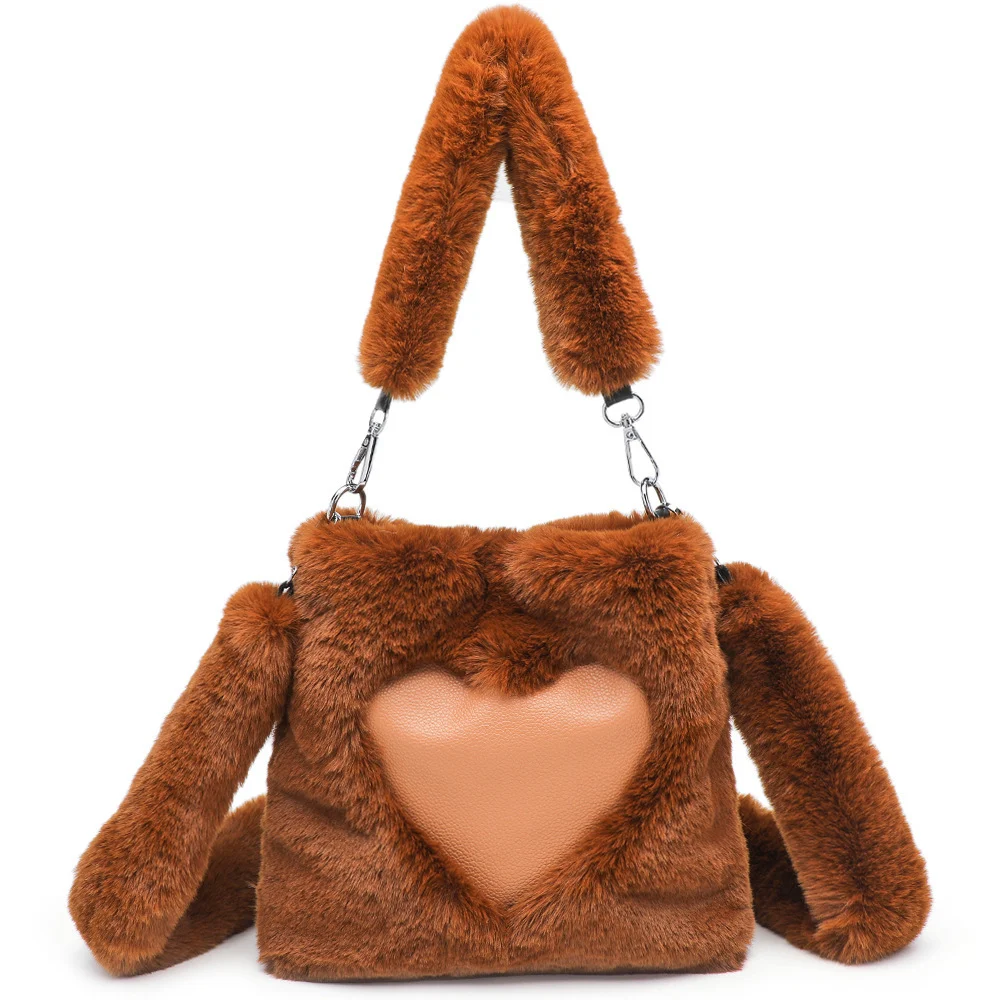 Women Fluffy Shoulder Bag Top-handle Bag Female Autumn - Image 9