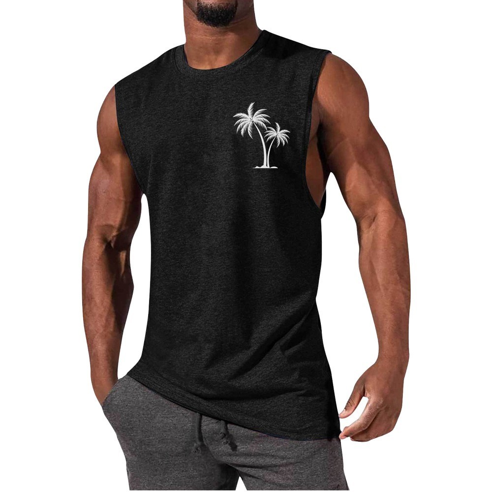 Coconut Tree Embroidery Vest Summer Beach Tank Tops - Image 2