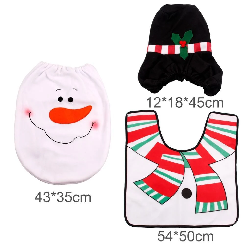 Merry Christmas Bathroom Curtain Santa Claus Toilet - Image 2