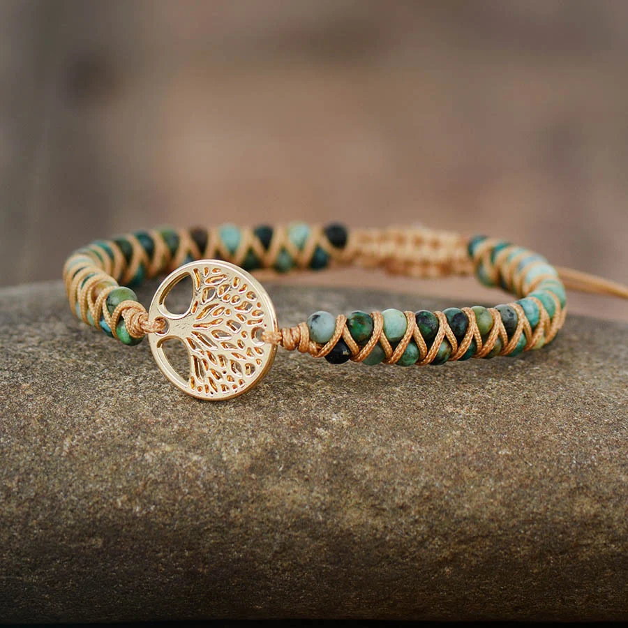 Tree Charm Bracelets African Japser String Braided - Image 7