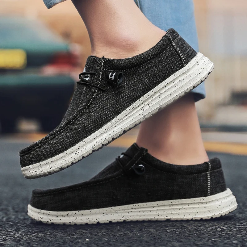 Men Loafers Fashion Canvas Shoes - Image 2