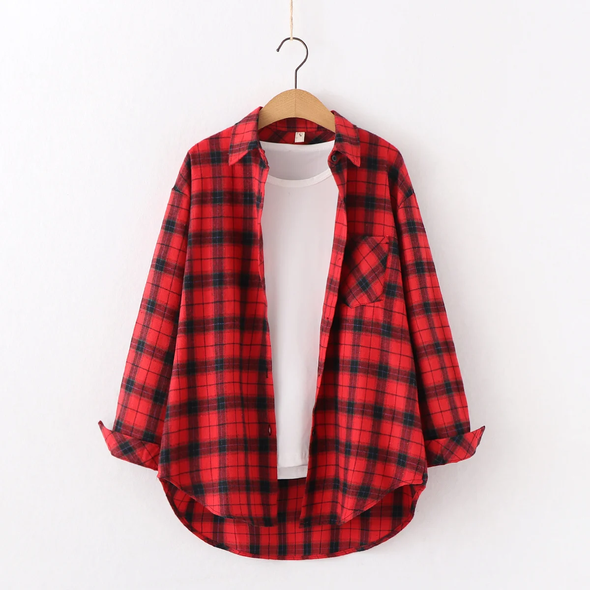 Brand Plaid Shirt Women Loose Plus Size Blouse Female - Image 10