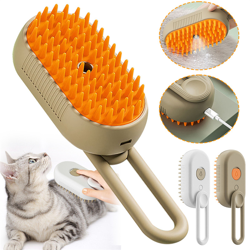 Cat Steam Brush Steamy Dog Brush 3 in 1 Electric Spray - Image 2
