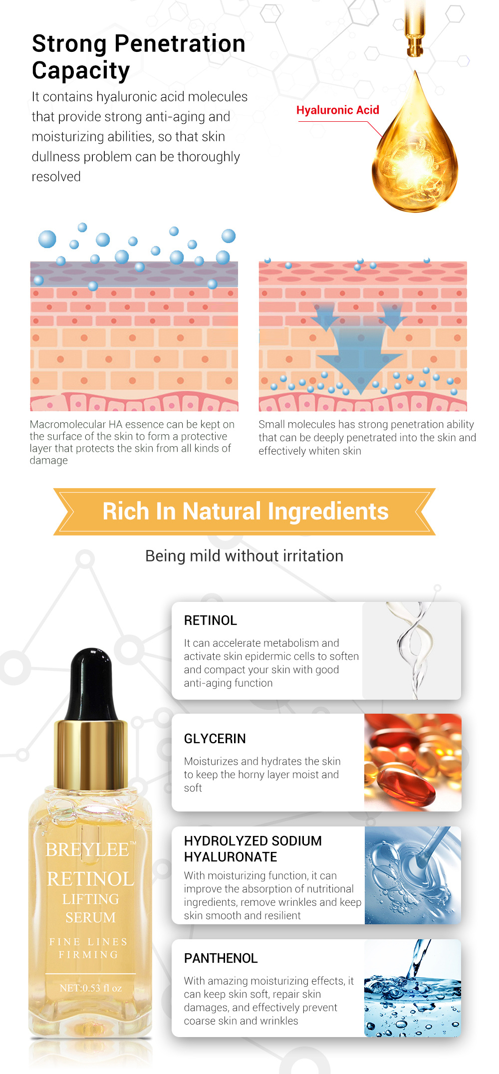 Retinol Lifting Firming Face Collagen Essence Serum - Image 4