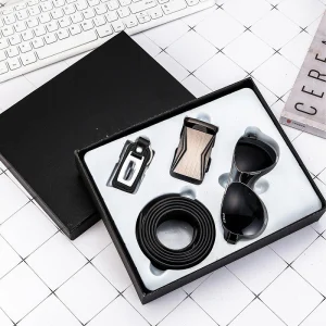 Business Belt Wallet Wrist Watch Pen Gift Box Set for