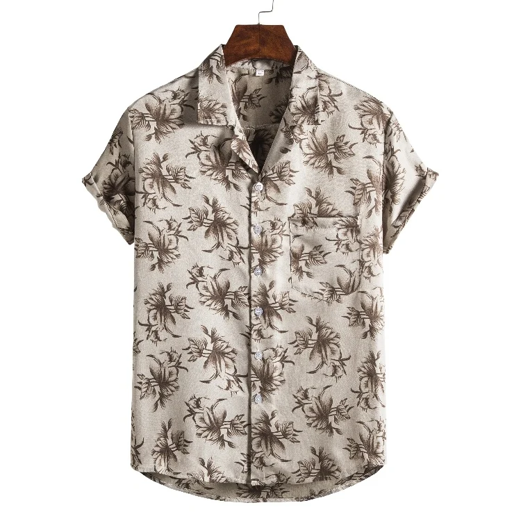 Men Short sleeved beach shirts men New printed T shirt - Image 9