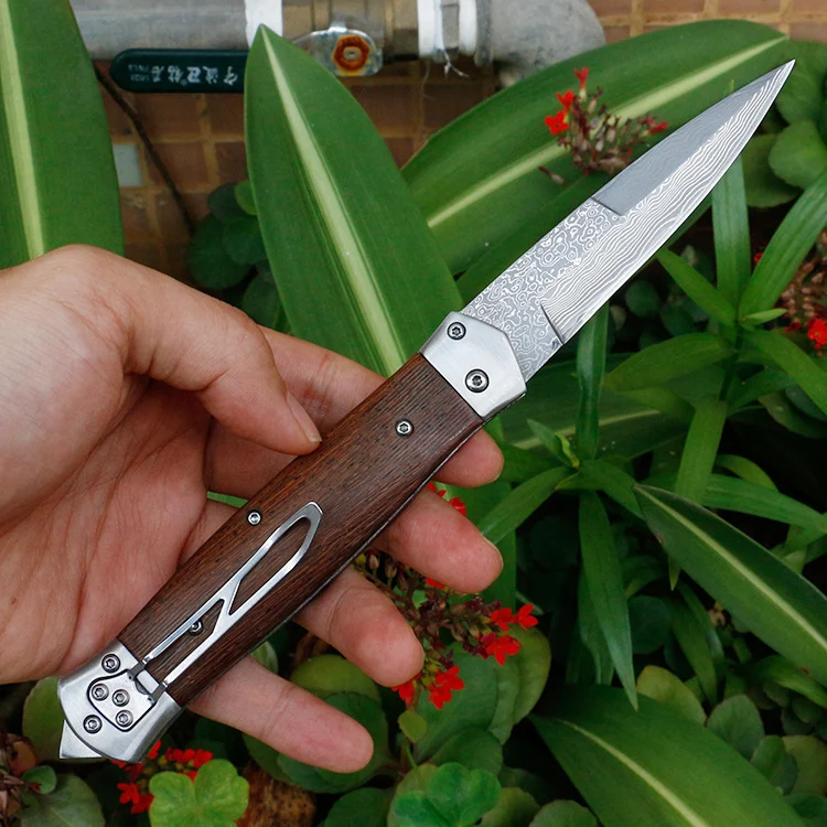 Handmade VG10 Damascus Steel Pocket Folding Hunting - Image 4