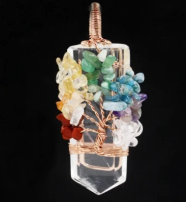 Crystal Column Tree of Life Winding Pendant Necklace - Image 8