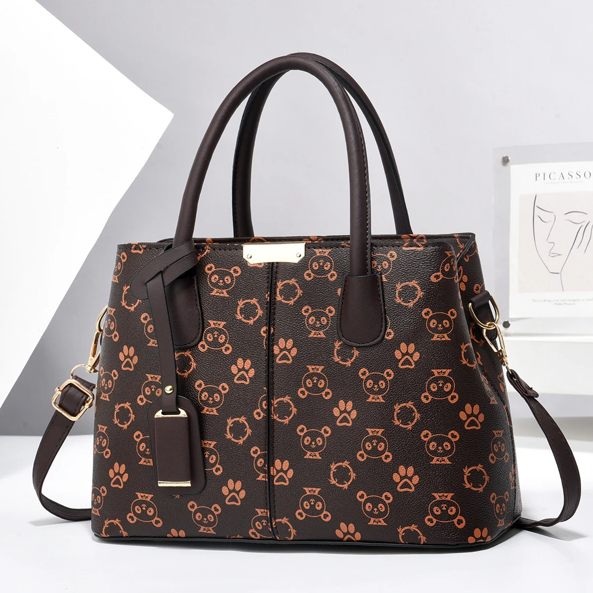 Women PU Leather Handbags Ladies Large Capacity Tote - Image 8