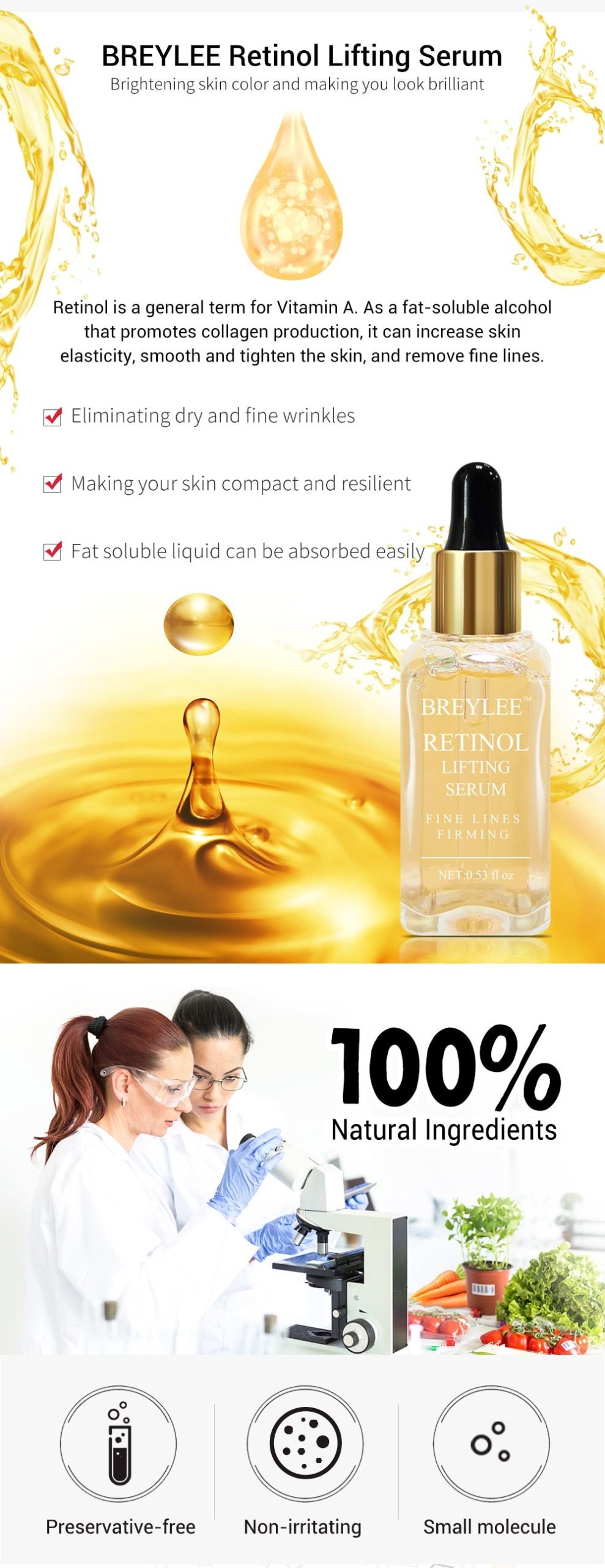 Retinol Lifting Firming Face Collagen Essence Serum - Image 3