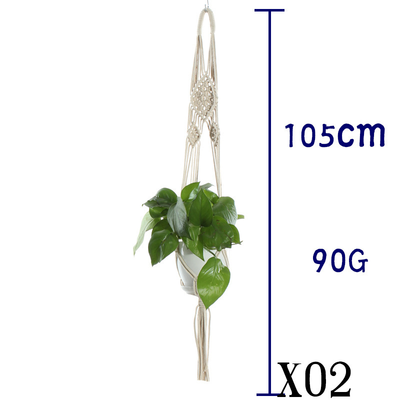 Flower Pot Net Bag Beige Cotton Rope Indoor Plant - Image 9