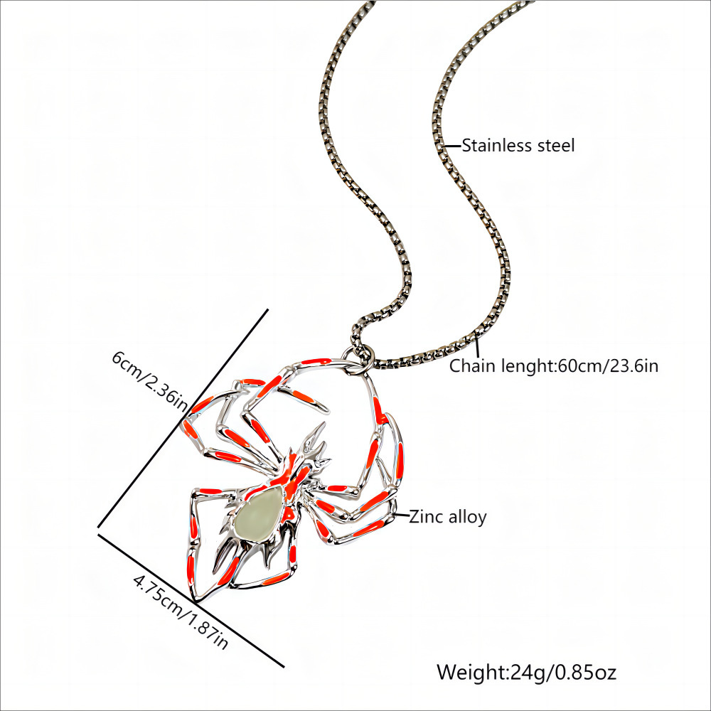 Halloween Creative Stereo Luminous Spider Necklace - Image 9