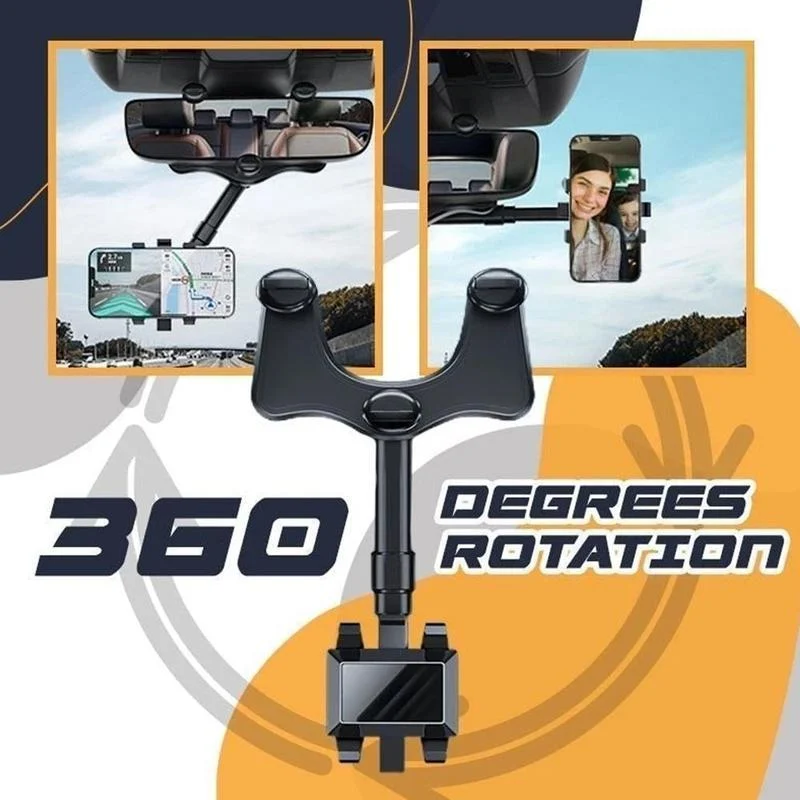 Rearview Mirror Phone Holder for Car Rotatable and