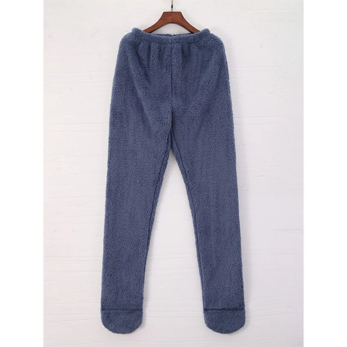 Women Coral Fleece Socks Leggings Winter Warm Sleepwear Ankles Knees Guard Women Home Pants Thick Pajamas Pant - Image 6