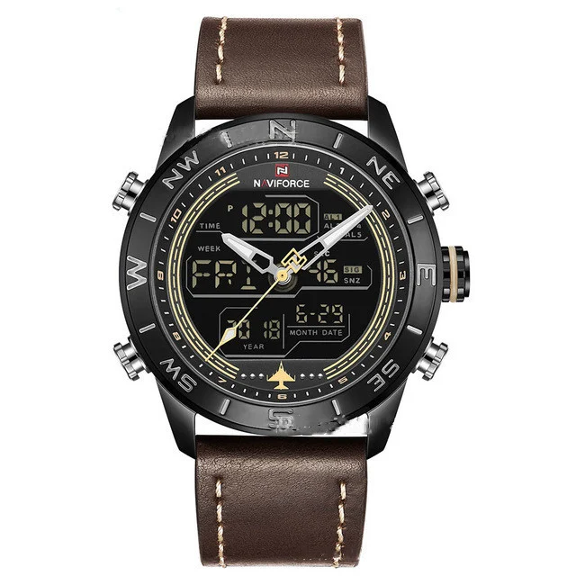 NAVIFORCE 9144 Fashion Gold Men Sport Watches Mens LED - Image 7