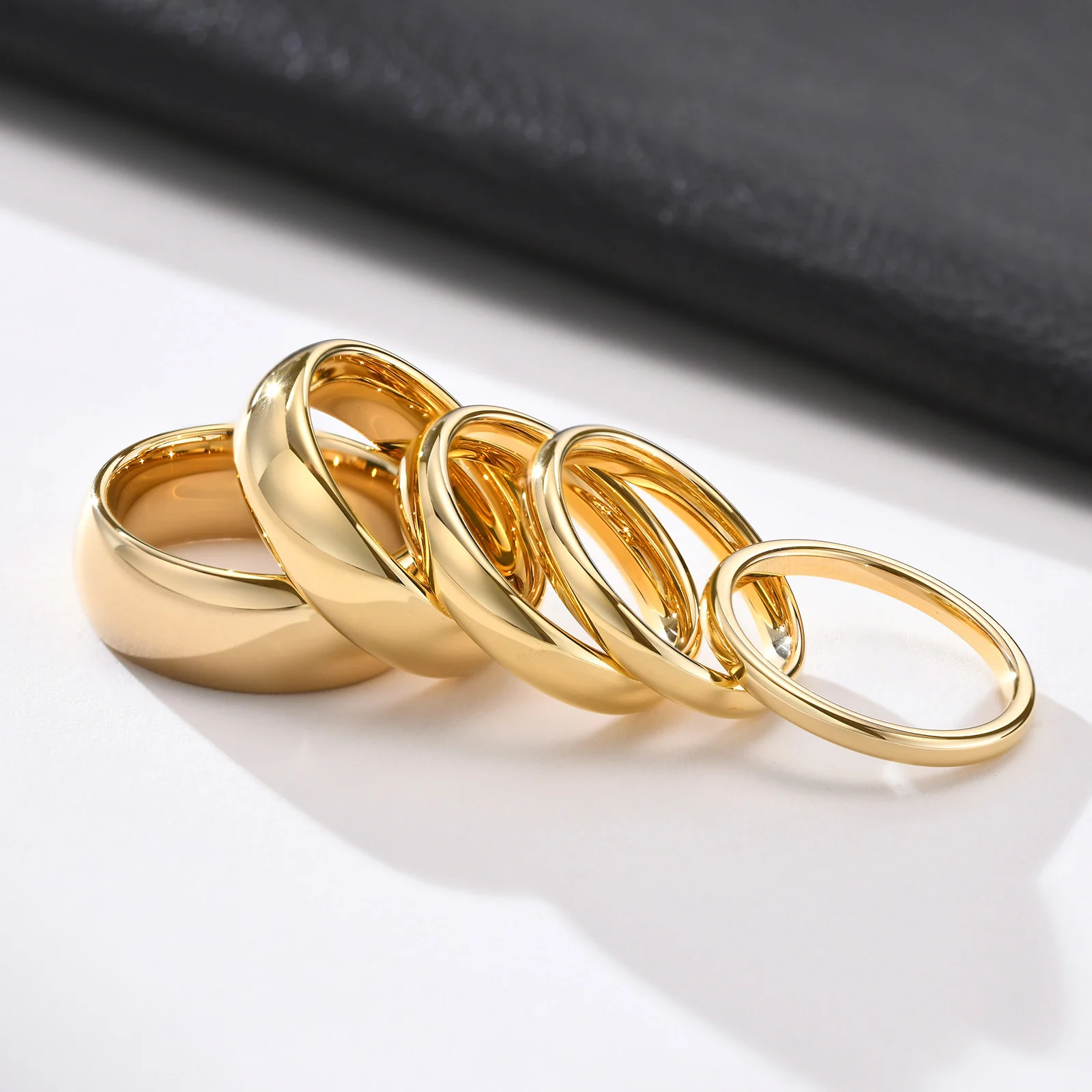 Glossy Plain Circle Tungsten Steel Couple Rings for Men - Image 8