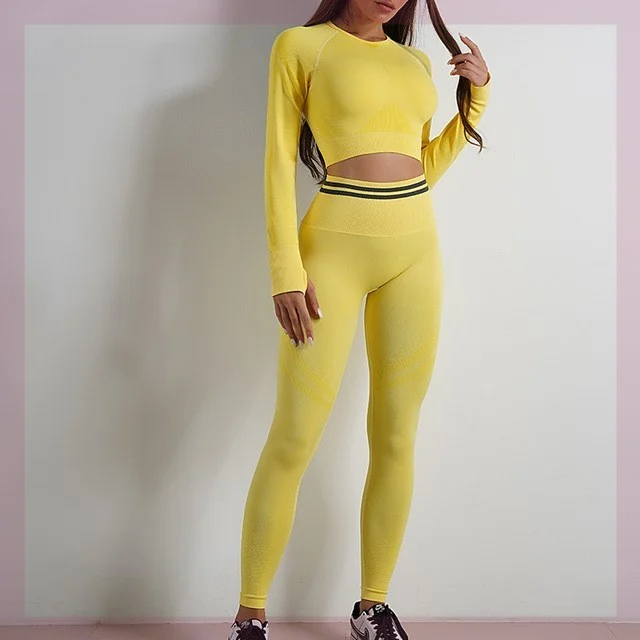 Seamless Sports Set For Women Workout Outfit Booty Yoga Pant - Image 8