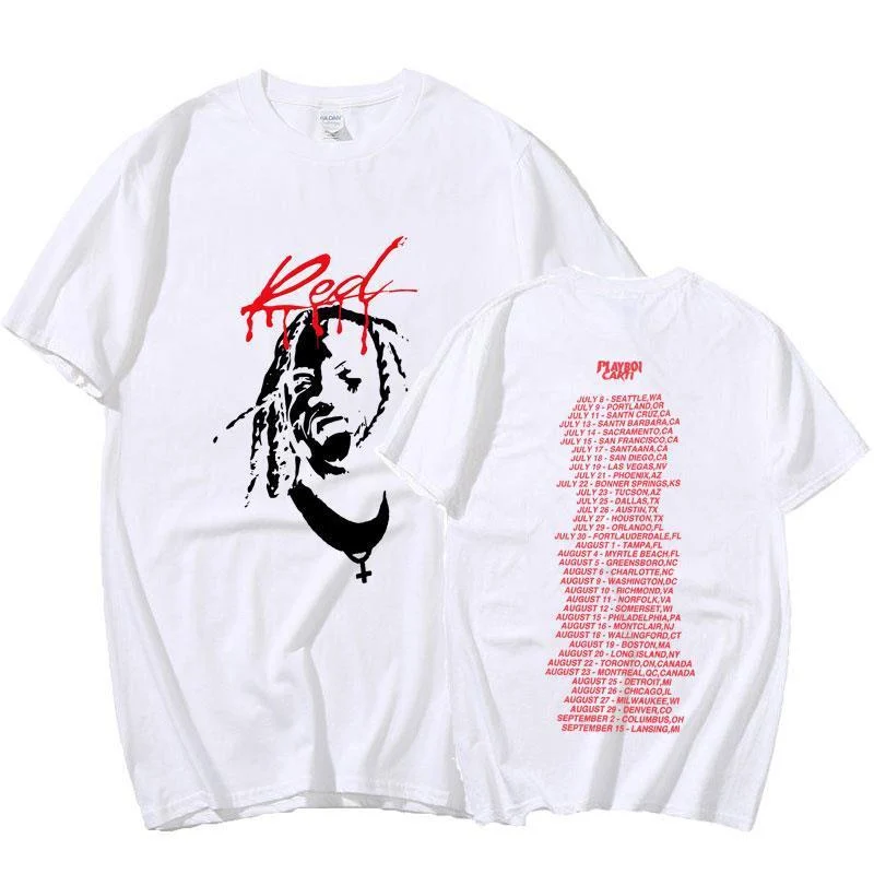Red Printed T-shirt Men - Image 3