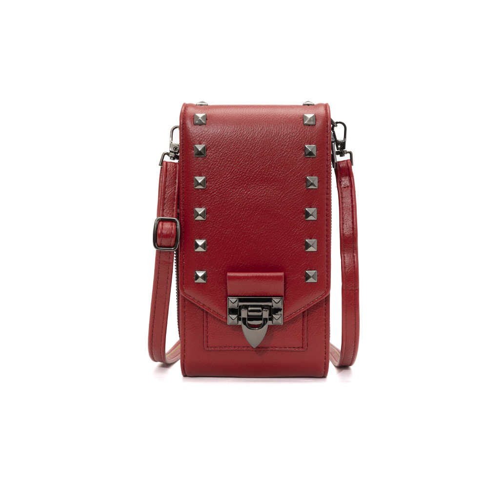 Rivet Design Shoulder Bags Mobile Phone Handbag Solid - Image 8