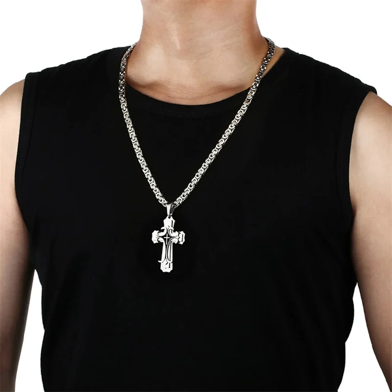 Fashion Jewelry Christian Trinity Latin Cross Necklace - Image 2