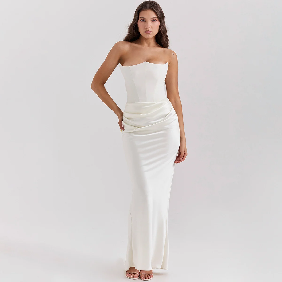 Slim Tube Top Long Dress Sexy Fashion Bandeau Backless - Image 5