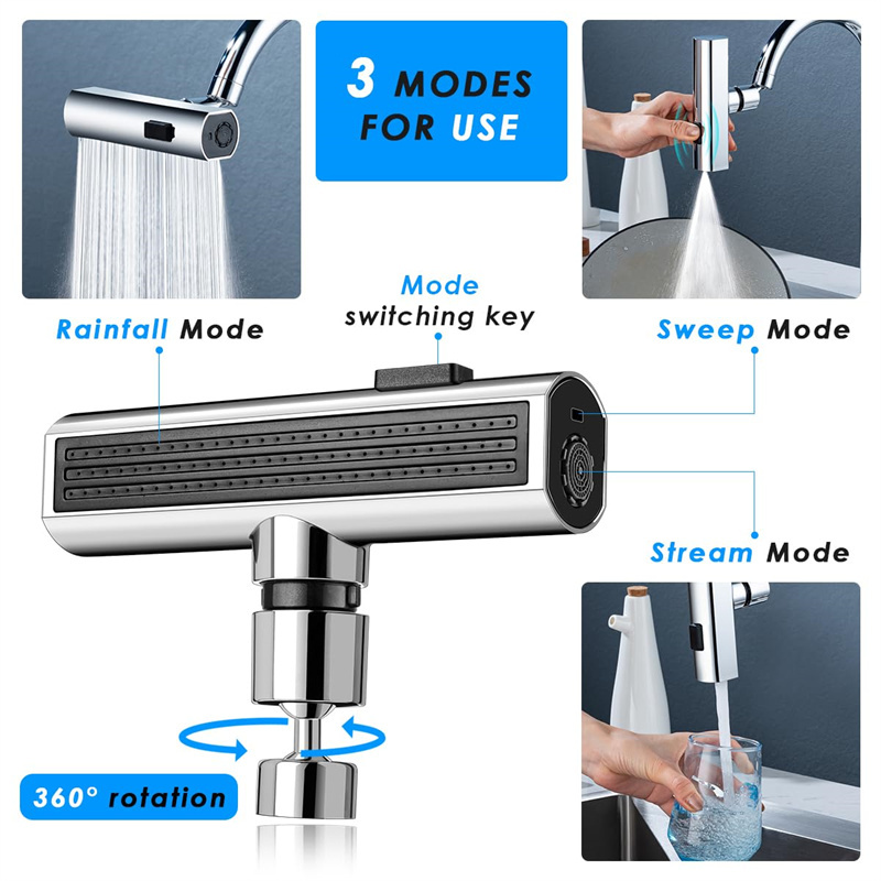 Kitchen Faucet Waterfall Outlet Splash Proof Universal - Image 5