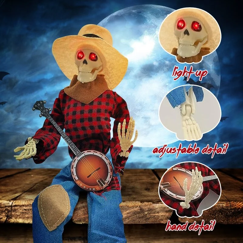Halloween Luminous Skull Skeleton Decoration Guitarist - Image 6