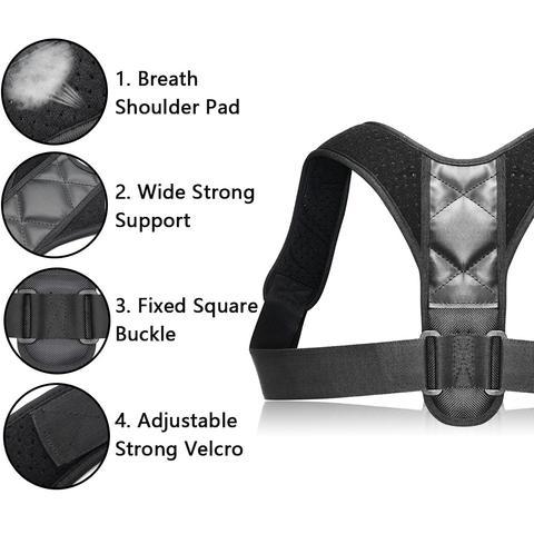 Adjustable Posture Corrector Back Support Strap Brace - Image 3