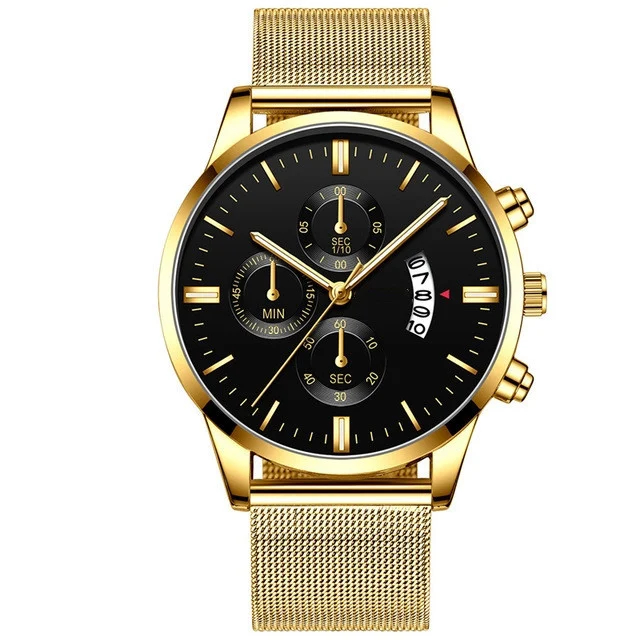 Mens Business Luxury Watches for Men Mesh Band Quartz - Image 2